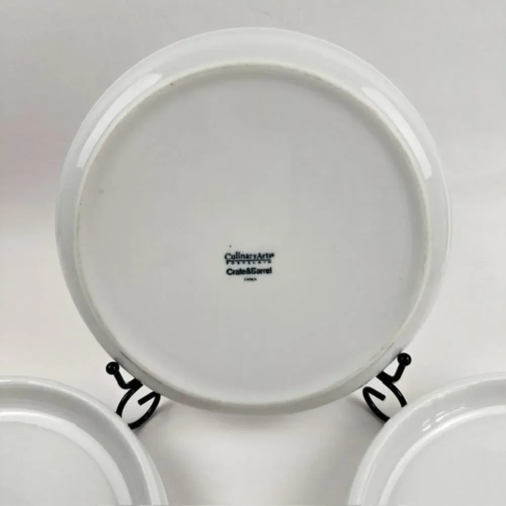 Crate and Barrel Cafeware II Salad Plate White Porcelain 8 1/4